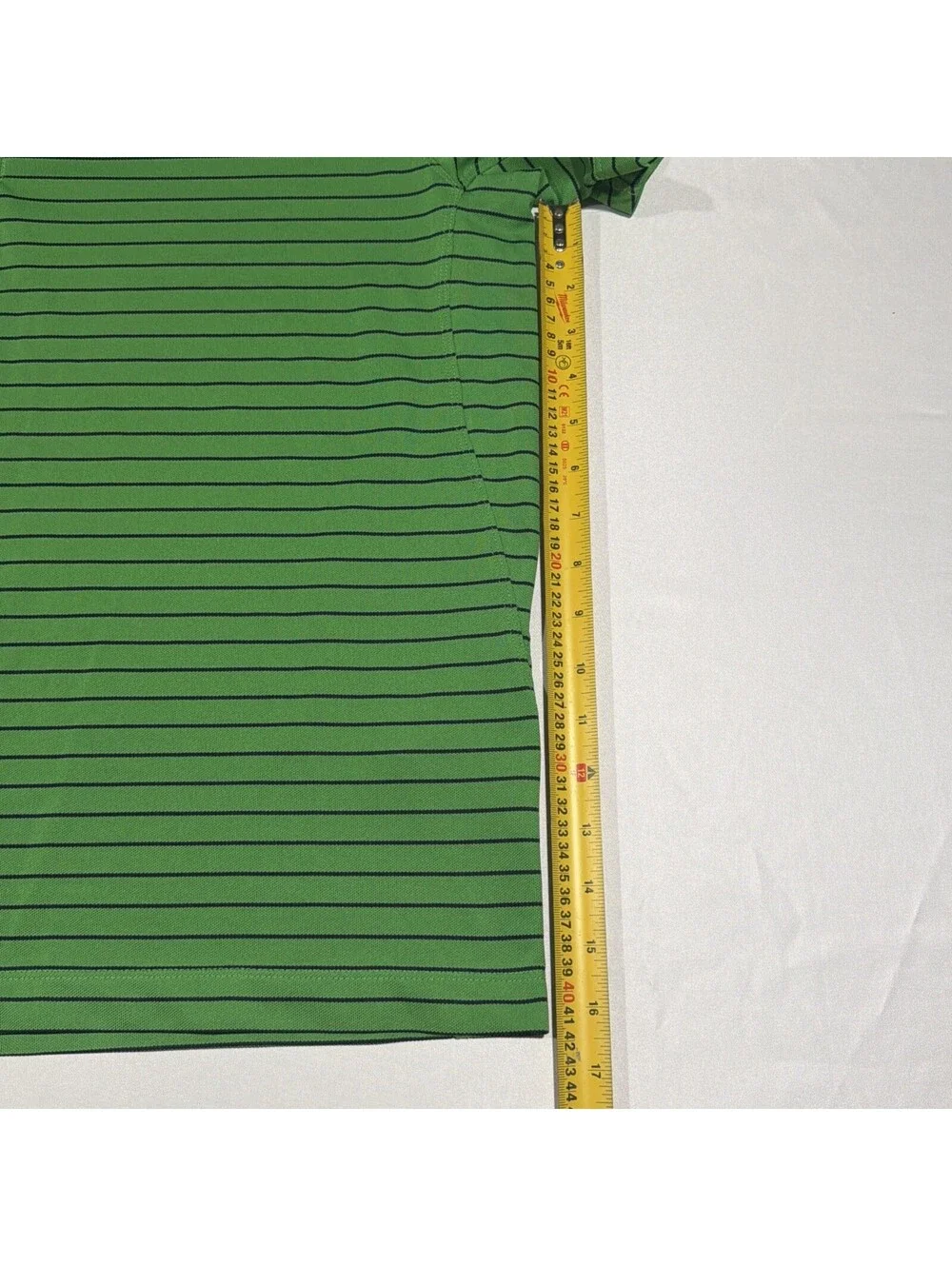 The North Face Mens Shirt Size LargeGreen Polo Striped Zip Short Sleeve Collared